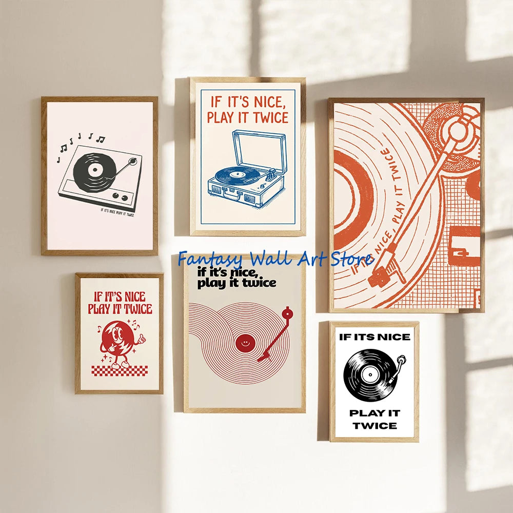 Retro Music Vinyl Record Canvas Wall Art