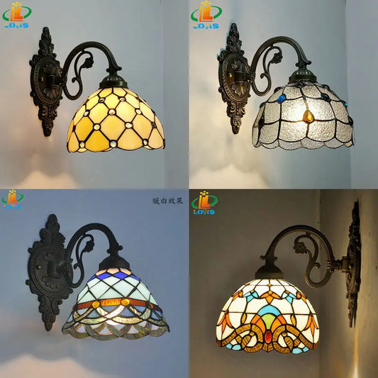 glass wall sconce, front view on white background