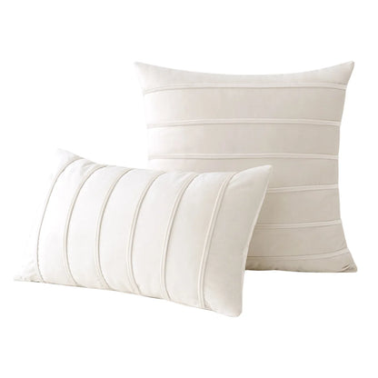 Fall Striped Velvet Pillow Cover — styling detail