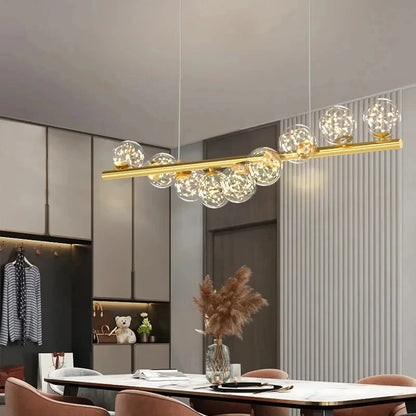 Seven head bubble glass chandelier for a bedroom, study, or balcony ceiling