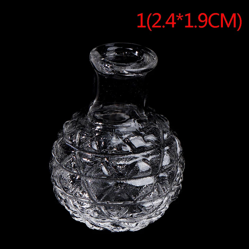 Dollhouse glass flower vase style six in miniature room vignette display