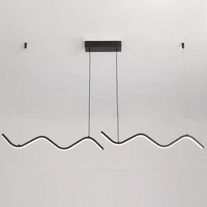Linear silicone chandelier giving flicker free warm white light