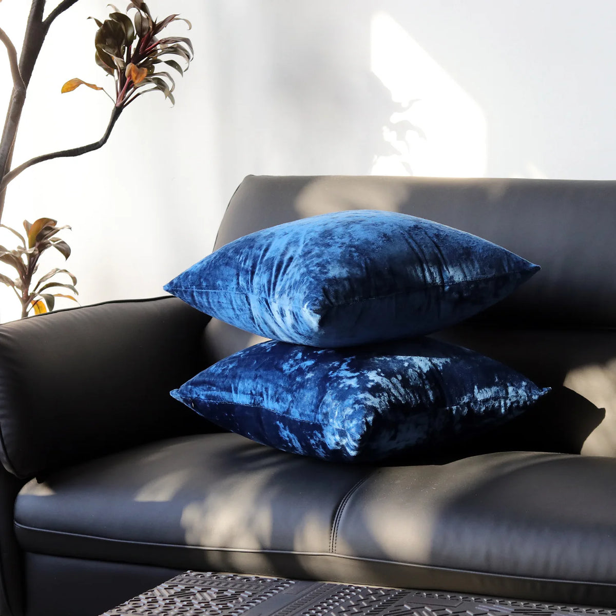 Solid Fabric Throw Pillow Cover — styling detail