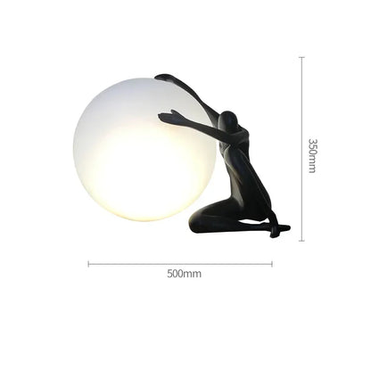 Italian standing art floor lamp side profile showing full silhouette