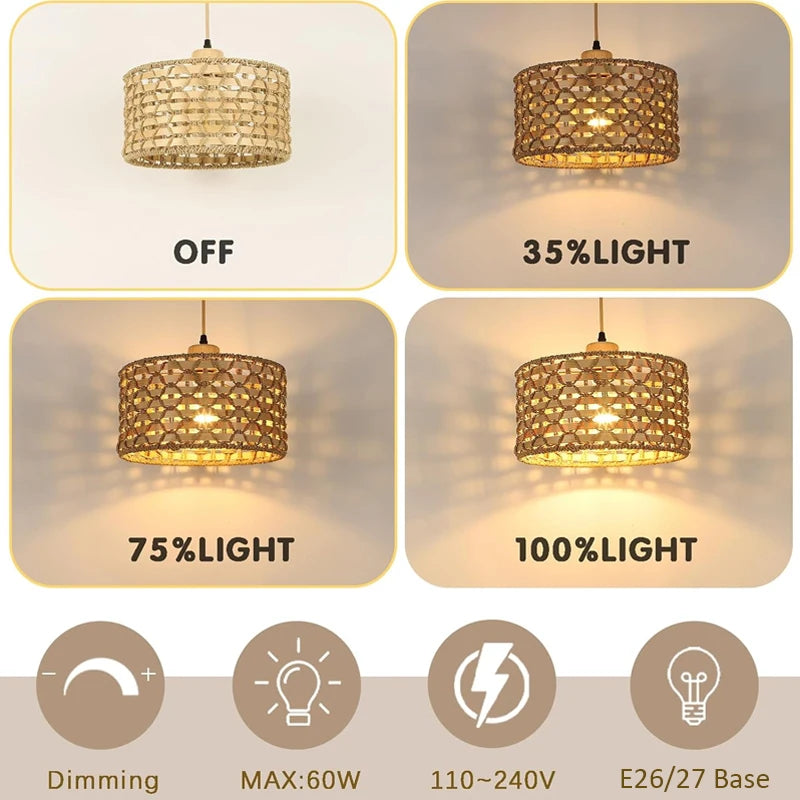 Wicker Basket Pendant Light
