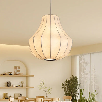 Three head silk chandelier at 23.6 in (60 cm) diameter
