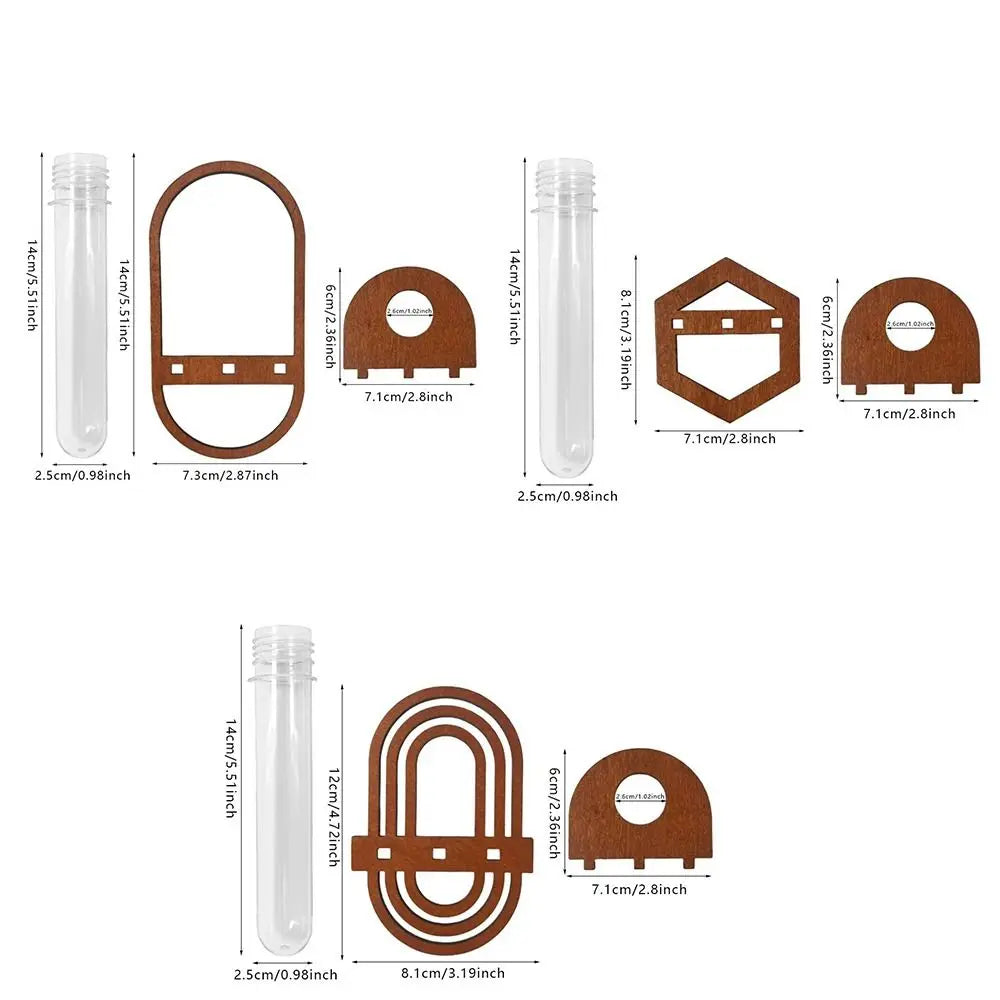 Wooden hanging plant shelf three style variants comparison