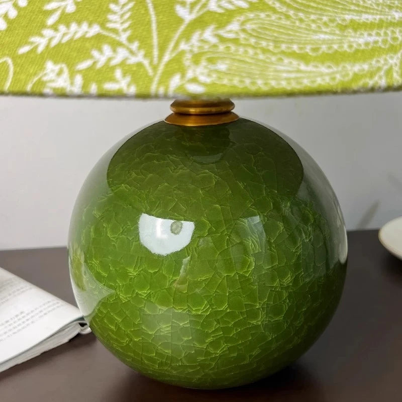 Retro ceramic table lamp side profile showing classic proportions