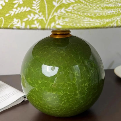 Retro ceramic table lamp side profile showing classic proportions