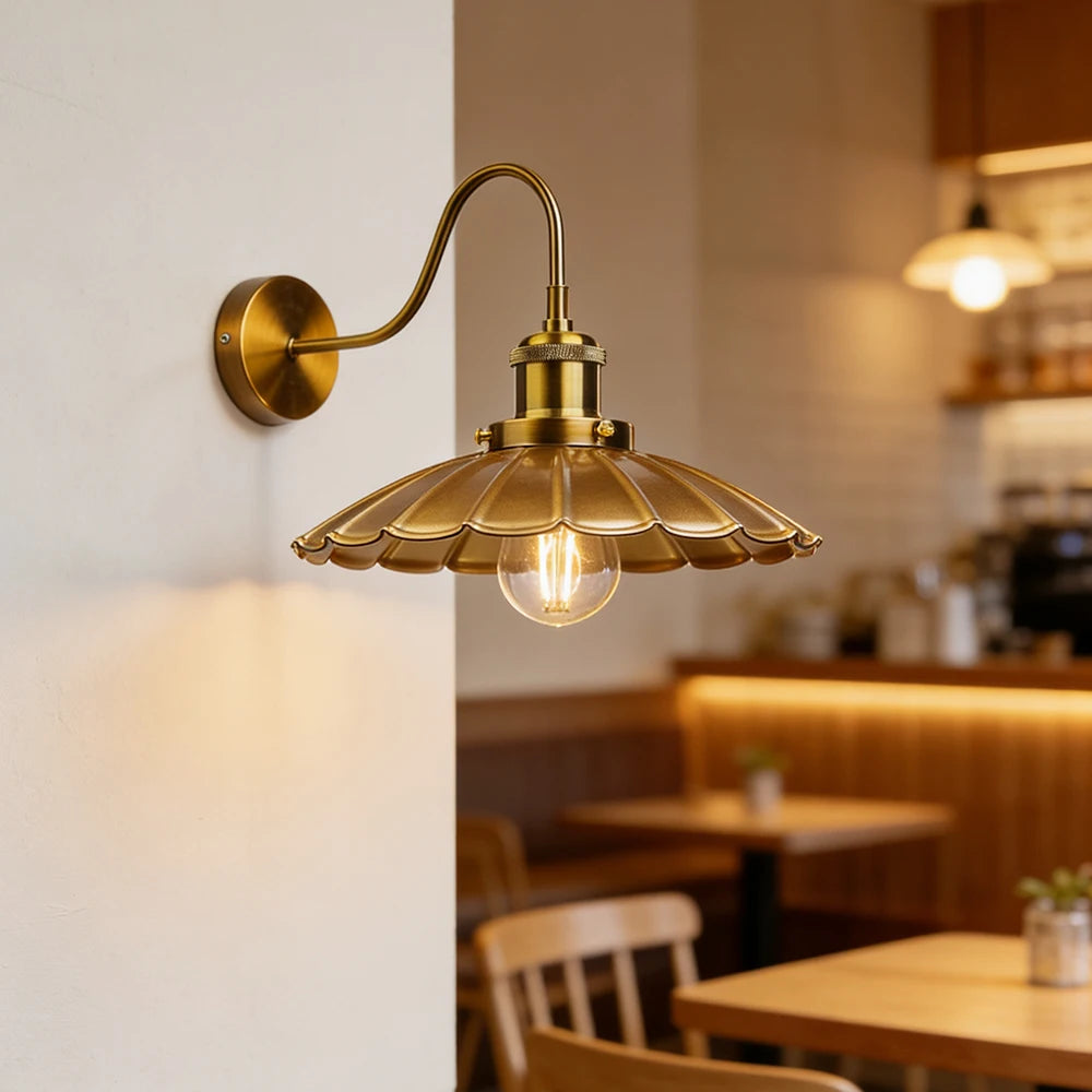 black outdoor wall sconce, side profile showing mounting depth