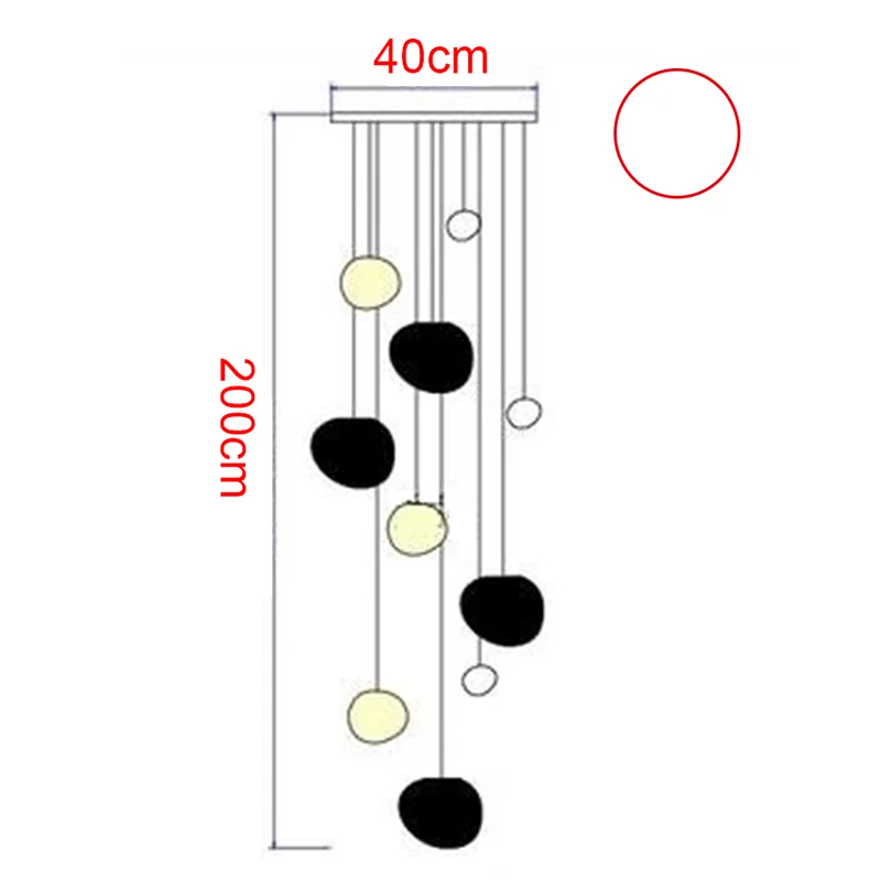 Long chassis acrylic chandelier, 27.6 in long, with eighteen heads