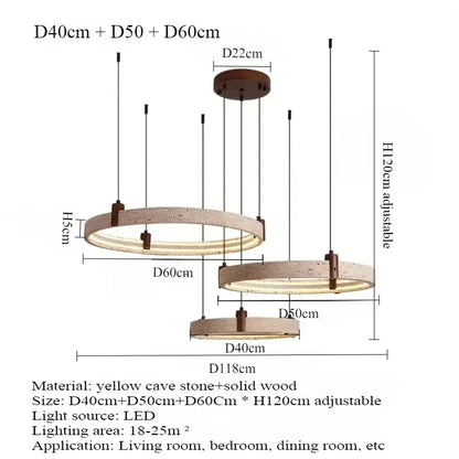 Travertine Ring LED Pendant Light