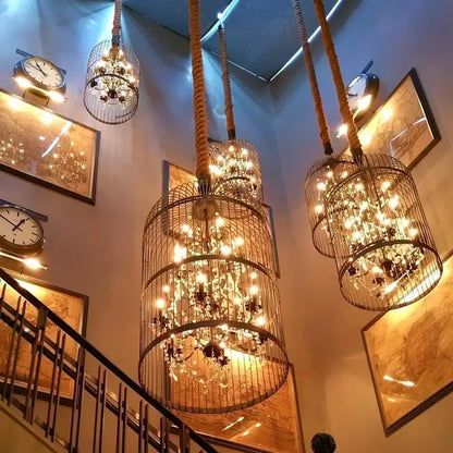 Wrought Iron Orb Chandelier