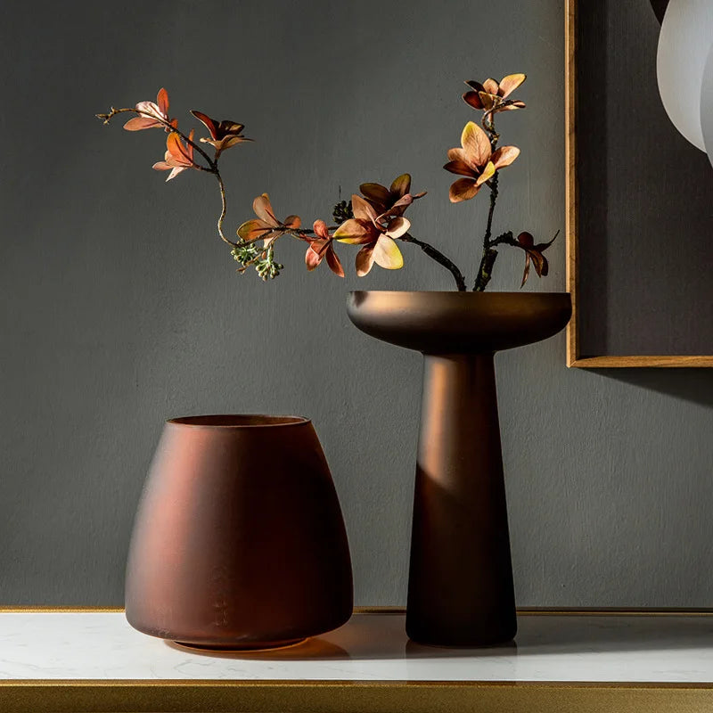 Nordic frosted glass luxury vase hydroponic living room décor