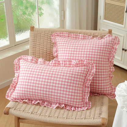 French Ruffle Cotton Pillow Cover