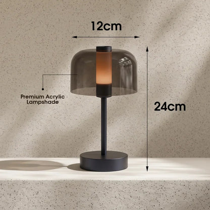 Red transparent LED table lamp mood light dark room glow