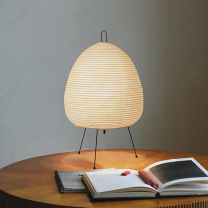 Rice paper lamp diffuser close-up showing washi texture detail