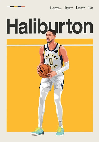 World Champion Basketball Player Poster Canvas Wall Art