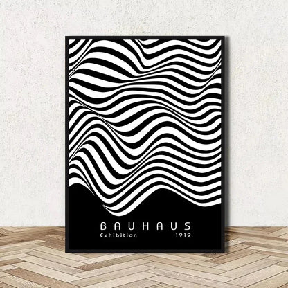Abstract Bauhaus Geometric Line Art Canvas Wall Art