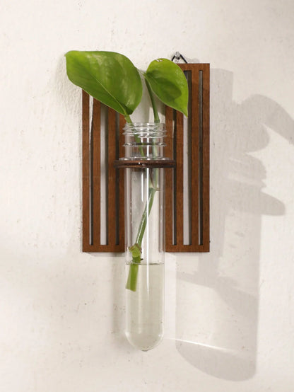 Letter shaped wooden propagation station presented as a gift for plant lover