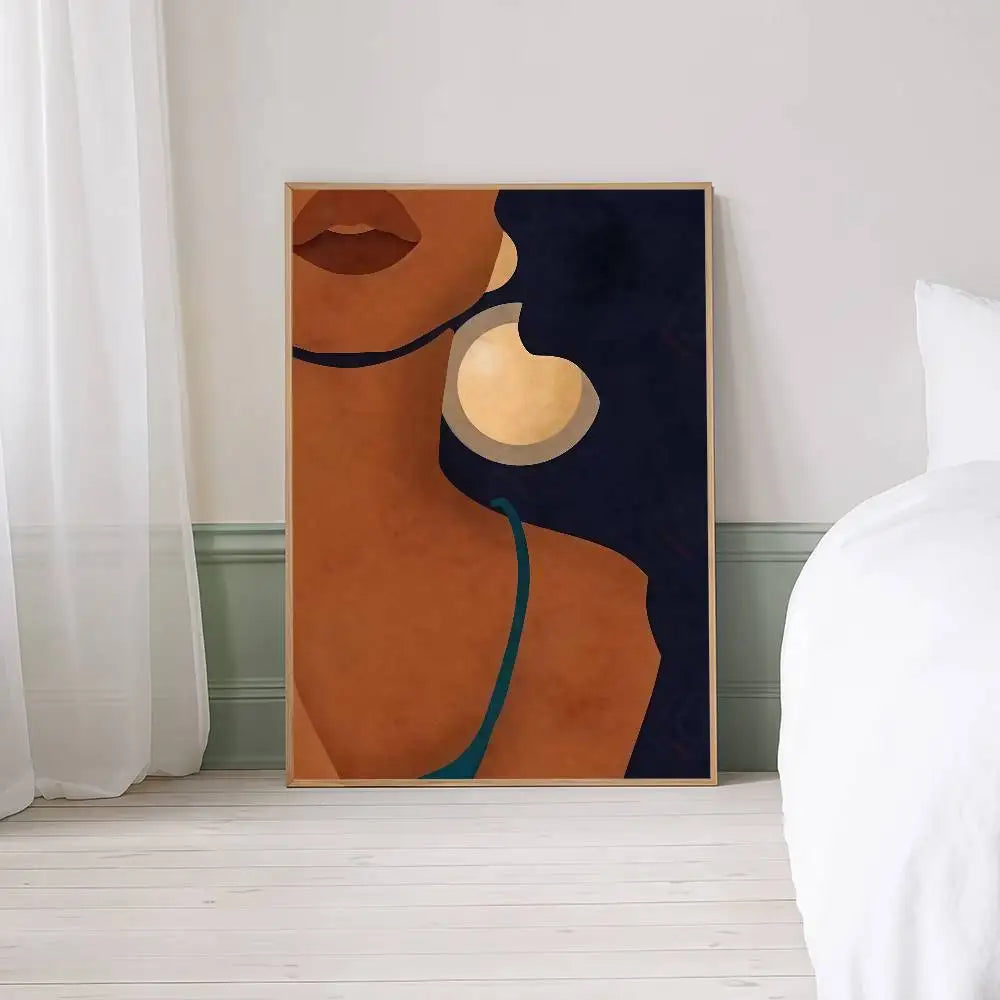 Abstract Line Art Curve Female Figure Canvas Wall Art