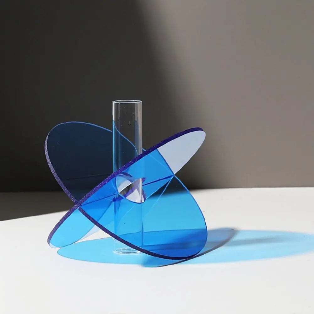 Geometric Acrylic Flower Vase Rainbow Modern Art | Aurelia
