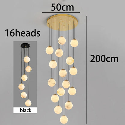Dimmable acrylic rod chandelier in gold with warm white LED light sources