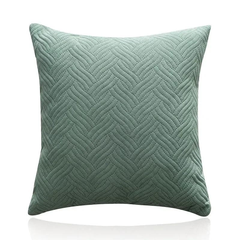 Quilted Velvet Throw Pillow Cover