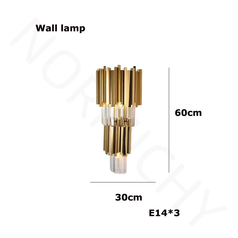Oval K9 crystal chandelier at 47.2 in length with gold hardware