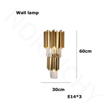 Oval K9 crystal chandelier at 47.2 in length with gold hardware