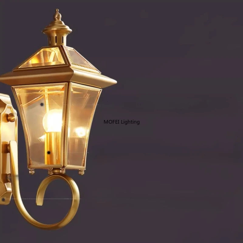 European Copper LED Outdoor Wall Sconce