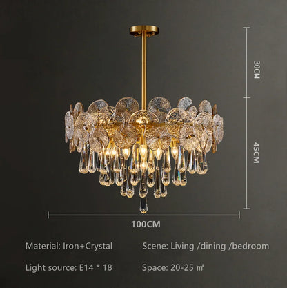 Smaller 23.6 in lotus crystal chandelier suited to a bedroom ceiling