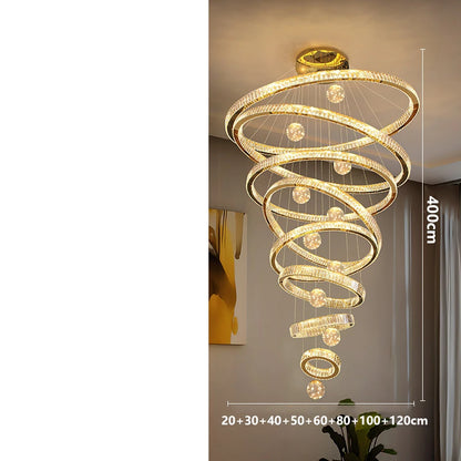 Three ring crystal chandelier with a 78.7 in adjustable cord drop