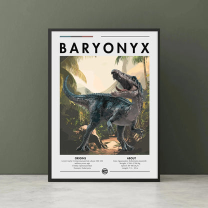 Dinosaur Spinosaurus Prehistoric Canvas Wall Art Poster
