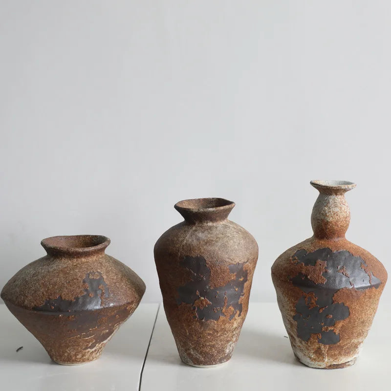 Retro handmade ceramic vase Zen Chinese hotel décor