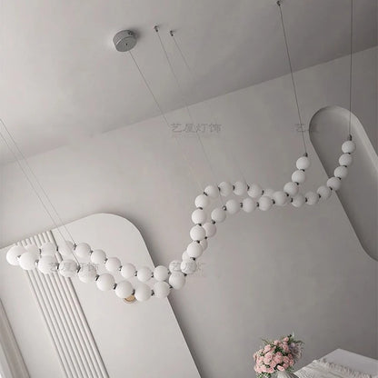 Linear chandelier at 49.2 in length with an LED strip light source