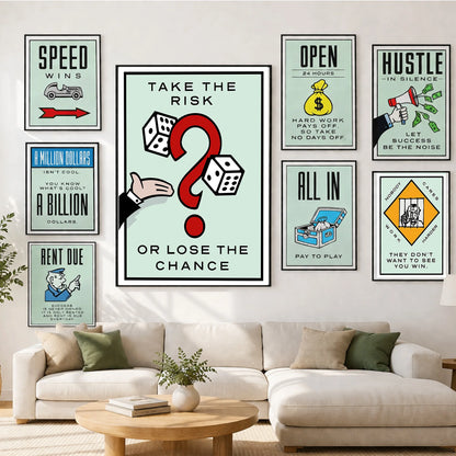 Take The Risk Motivational Quote Canvas Wall Art