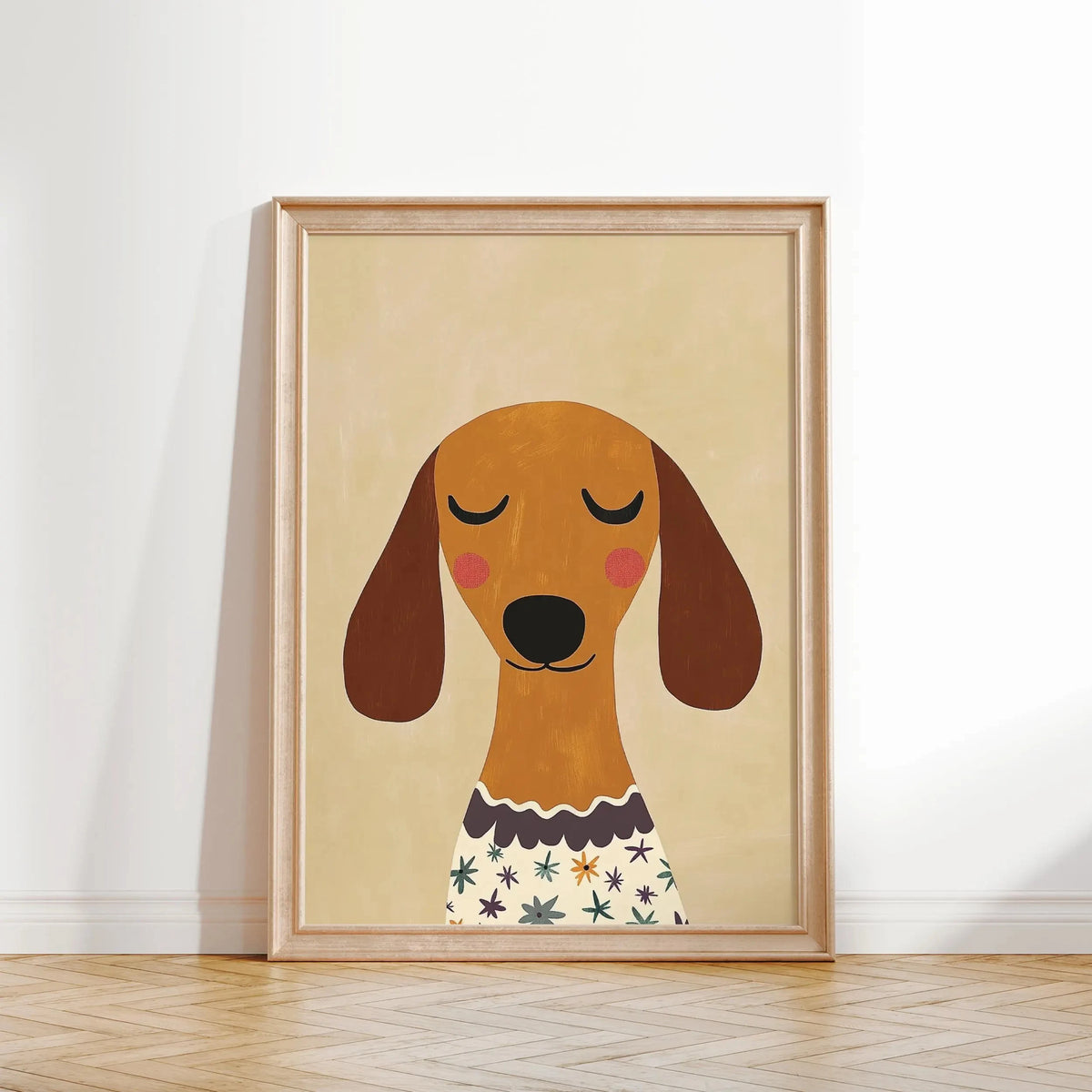 Minimalist Dog Portrait Dachshund Canvas Wall Art