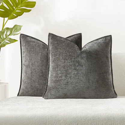 Solid Chenille Throw Pillow Cover