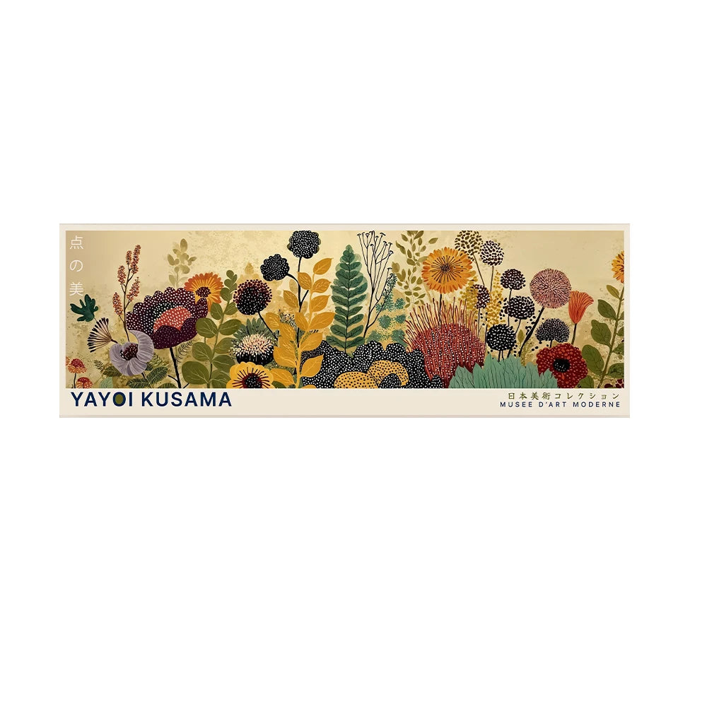 Yayoi Kusama Floral Landscape Tall Canvas Wall Art