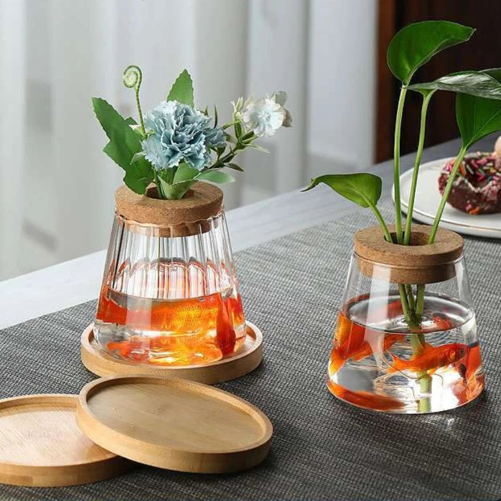 Glass hydroponic vase propagation station elegant table décor