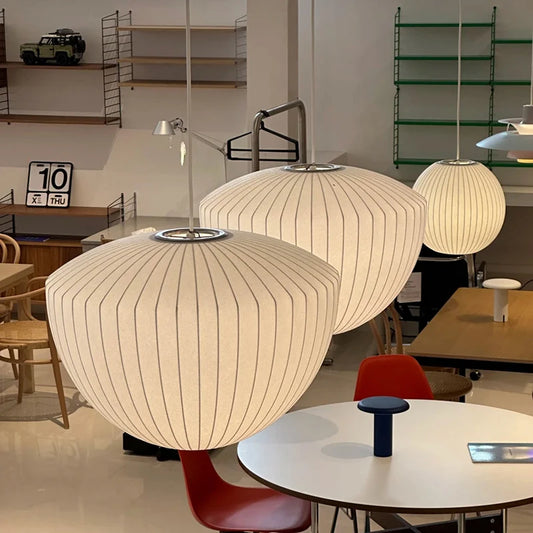White Silk Pendant Lamp