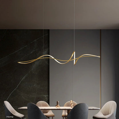Black acrylic linear chandelier rated for 90 to 260V with remote