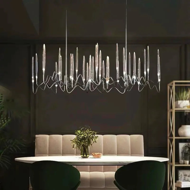Crystal chandelier at 23.6 in diameter with twelve crystal heads
