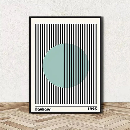 Abstract Bauhaus Geometric Line Art Canvas Wall Art