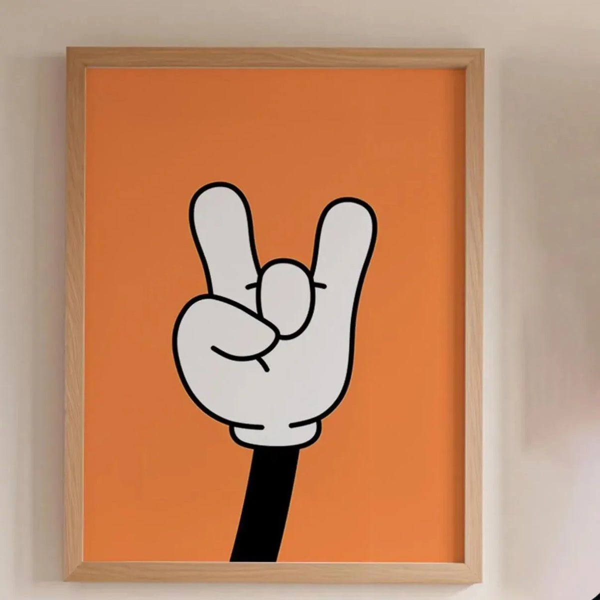Retro Rock Hand Graphic Canvas Wall Art