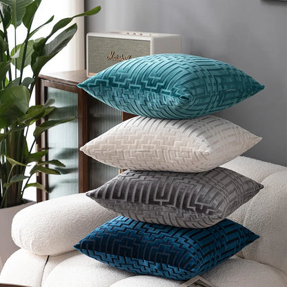 Geometric Velvet Throw Pillow Cover