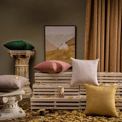 Solid Fabric Throw Pillow Cover — alternate view