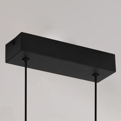 Slim linear chandelier at 90 centimetres for a dining table or island