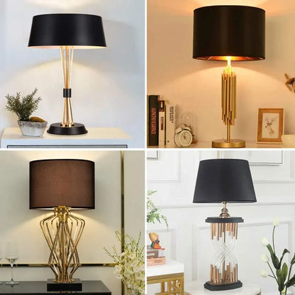 Nordic bedside lamp black frame side profile showing full silhouette